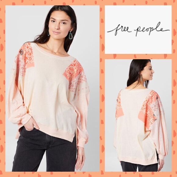 NWT MSRP $98 Free People Feelin It Embroidered Shirt Women's Size Medium - Picture 1 of 11